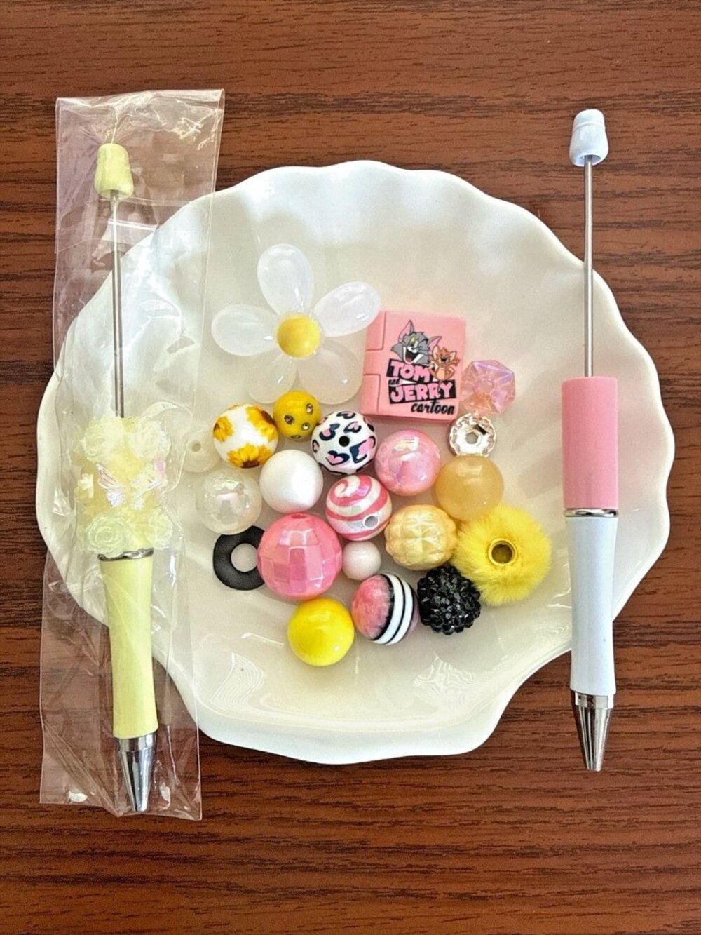 Beadable Pen Kit DIY-Tom & Jerry/Flower #2